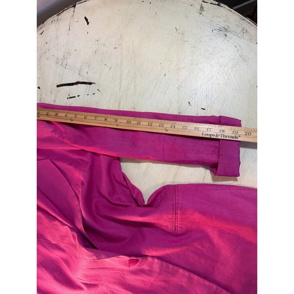 WTC Linen Blazer Women Size M Fuchsia Pink Single Button VTG Professional - Picture 7 of 7